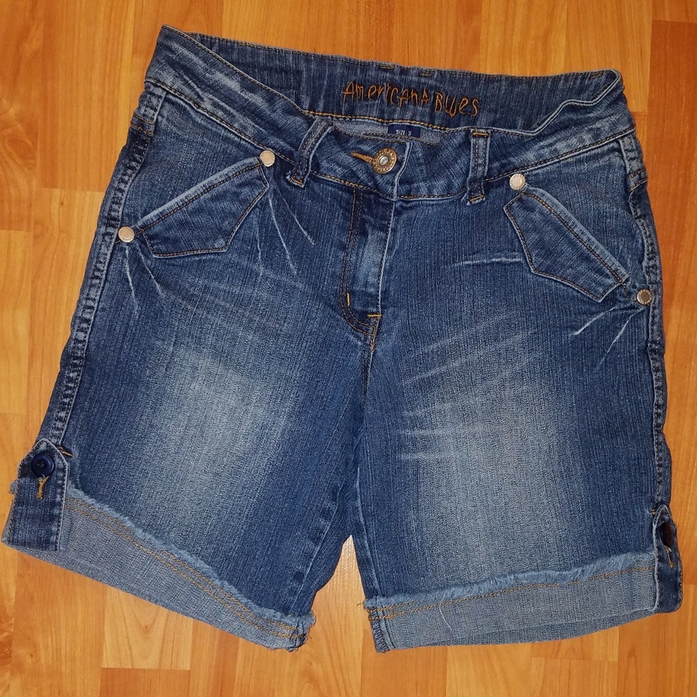 3/$15 Jr's size 3 American Blues stretch denim jean shorts